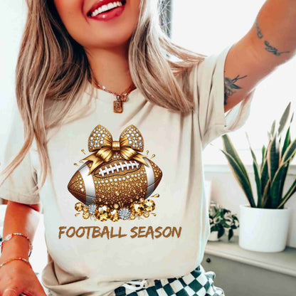Football Season Gold Bling T-Shirt