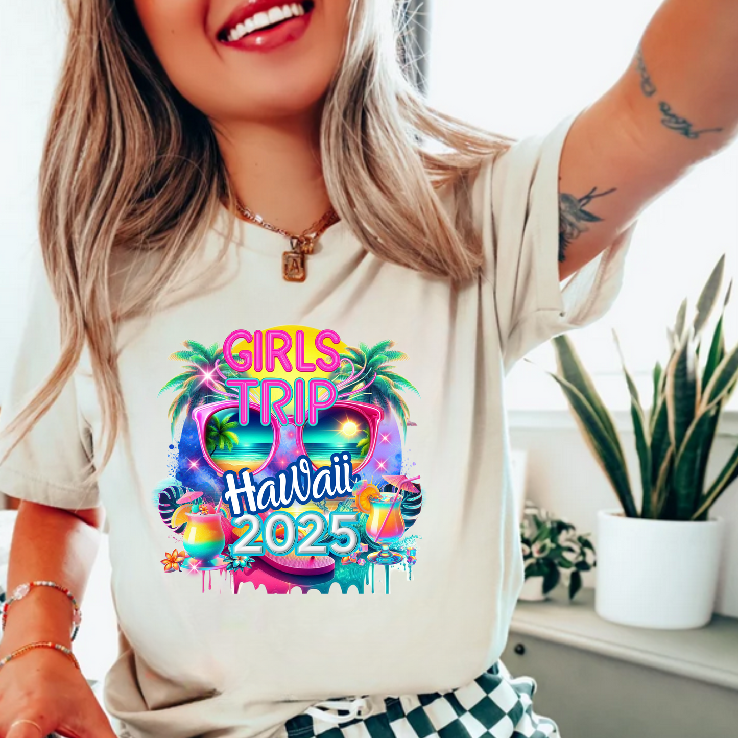 Girls Summer Trip Customizable Tee Shirt