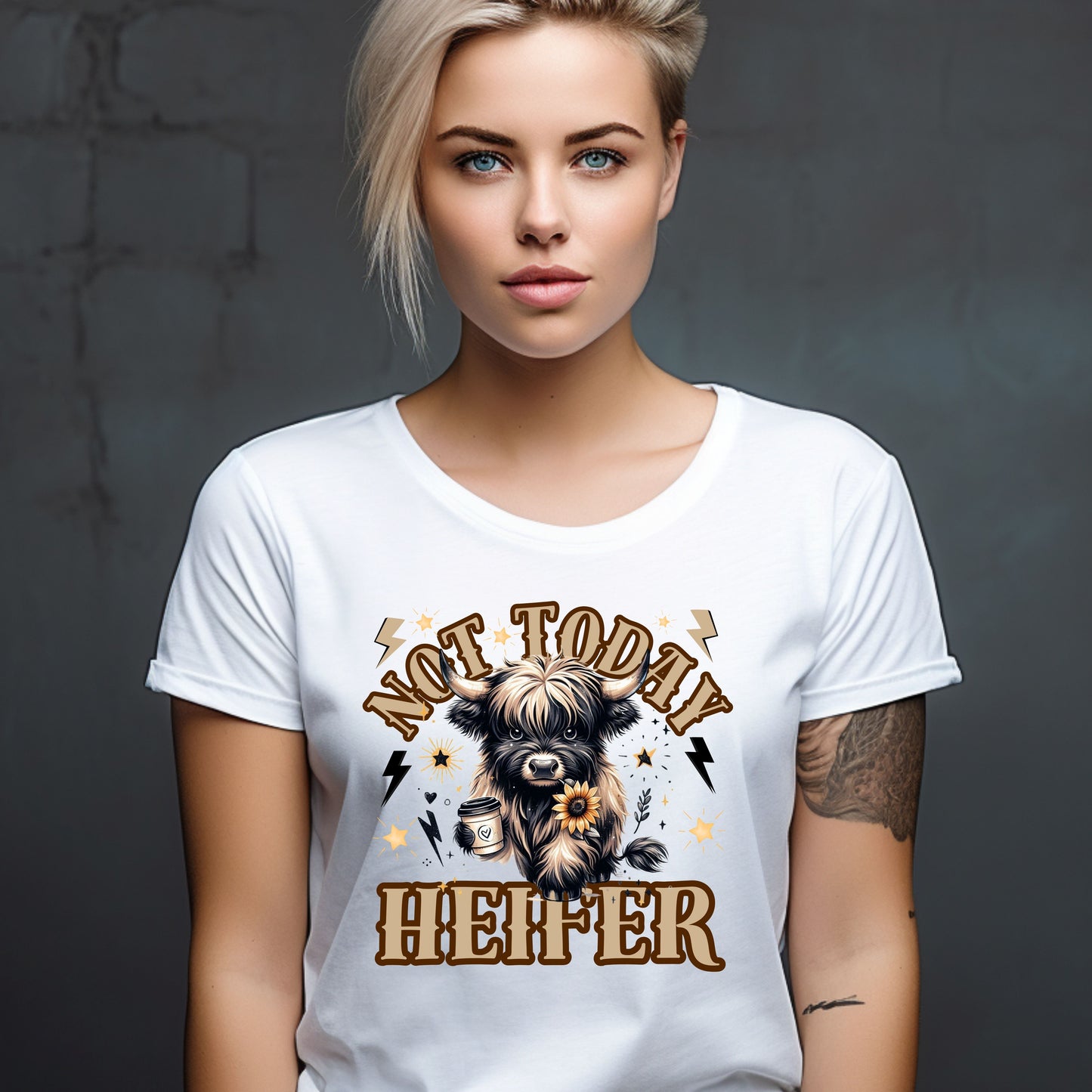 Not Today Highland Cow FunnyT-Shirt